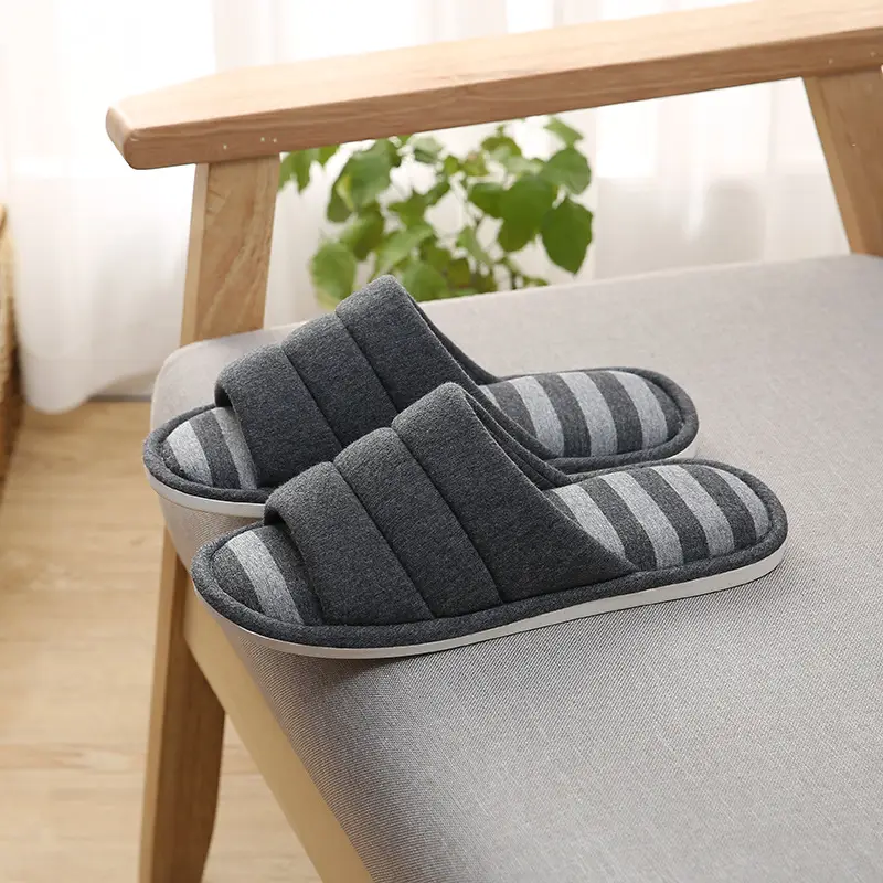 Factory Direct Delivery of Custom-Made New Home Slippers, Linen Cotton Slippers, Home Slippers for Wooden Floors, Men's and Women's Indoor Slippers - Image 4