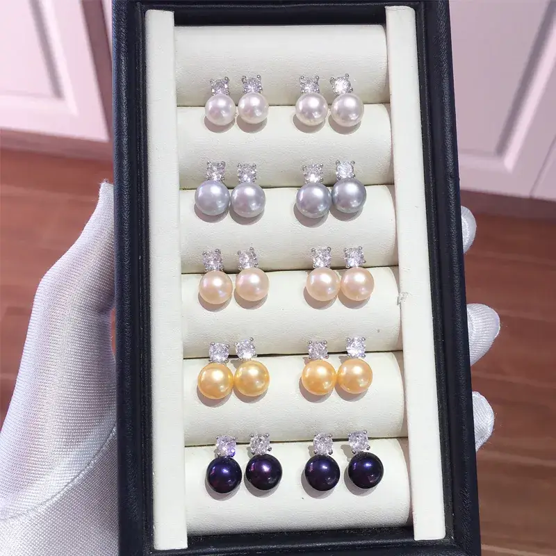 5Pc Pearl Earrings Set S925 Sterling Silver - Image 8