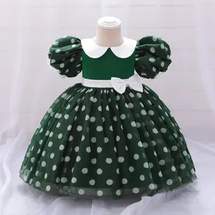 Baby Full Moon Dress Grey Turquoise Floral Baby Girls Dress — feature 13