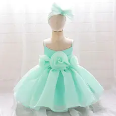 Blue Beaded Princess Skirt for Girls Wedding Dress — feature 6