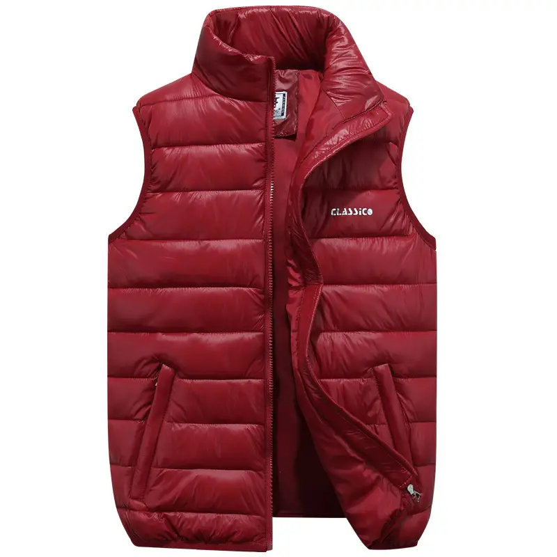 2025 Men Navy Puffer Vest with Collar - Image 6