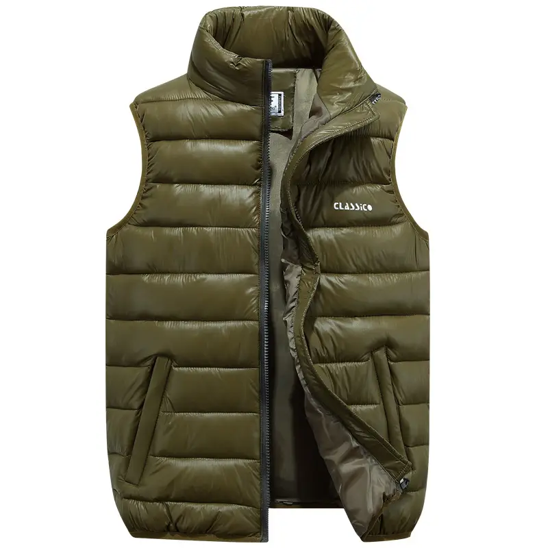 2025 Men Navy Puffer Vest with Collar - Image 7