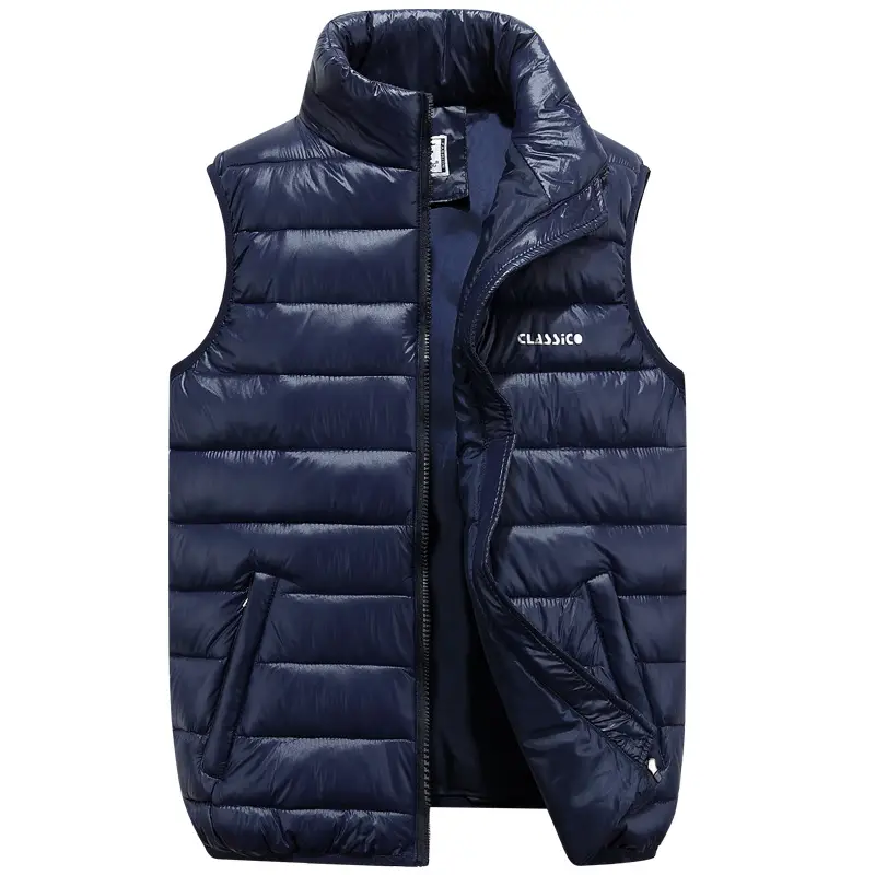 2025 Men Navy Puffer Vest with Collar - Image 8