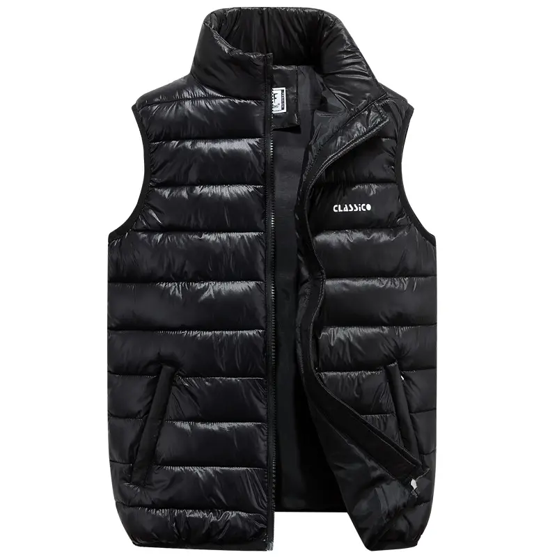 2025 Men Navy Puffer Vest with Collar - Image 9
