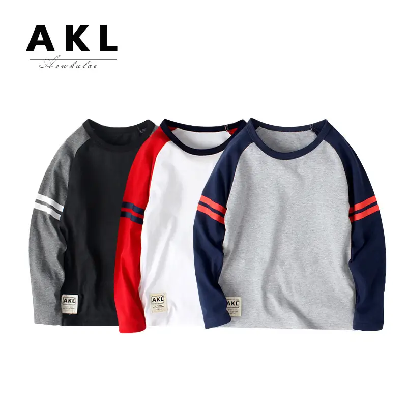 2026 Boys Long Sleeve T-Shirt Set Korean Style Red White Gray - Image 6