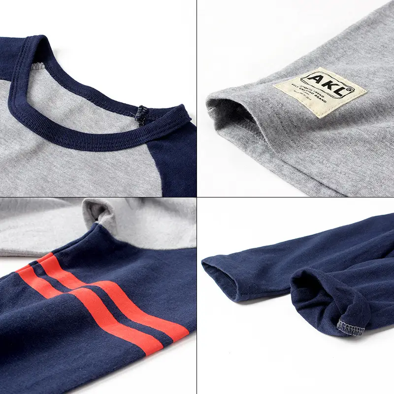 2026 Boys Long Sleeve T-Shirt Set Korean Style Red White Gray - Image 7