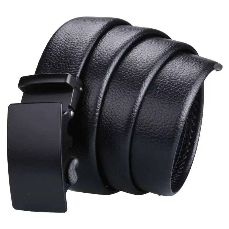 Men's Black Leather Belt with Gold Buckle - Image 22