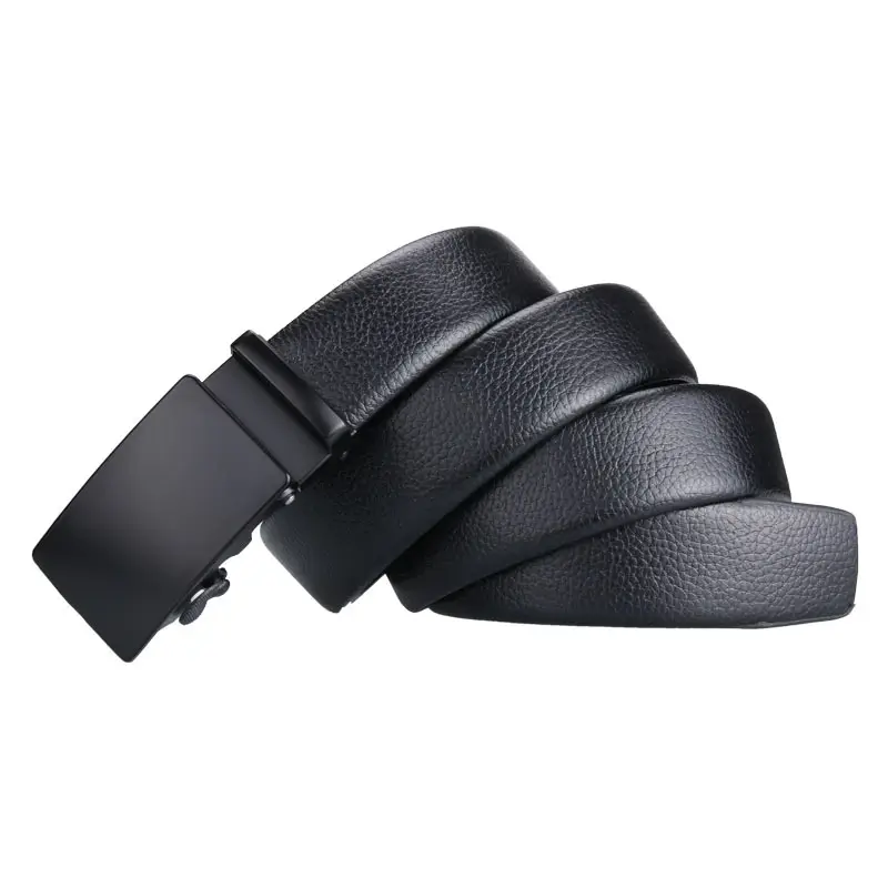 Men's Black Leather Belt with Gold Buckle - Image 23