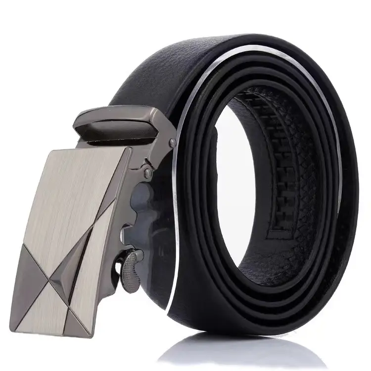 Men's Black Leather Belt with Gold Buckle - Image 12