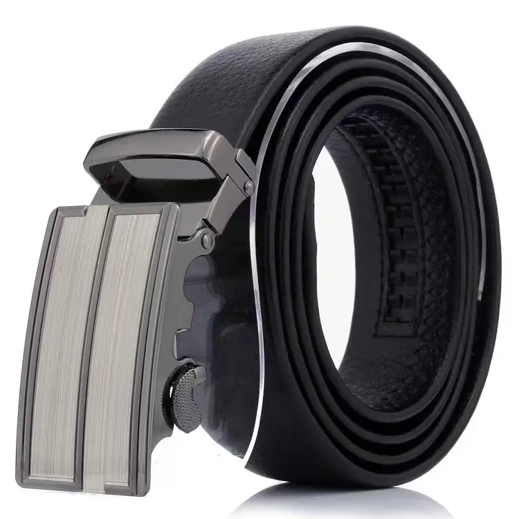 Men's Black Leather Belt with Gold Buckle - Image 14