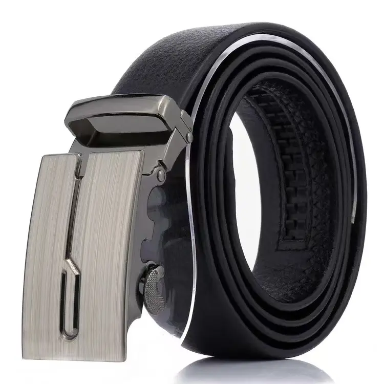 Men's Black Leather Belt with Gold Buckle - Image 15