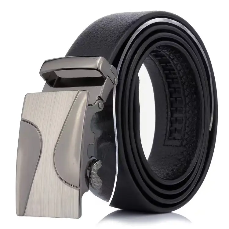 Men's Black Leather Belt with Gold Buckle - Image 16
