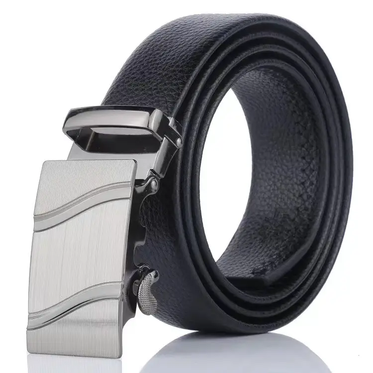 Men's Black Leather Belt with Gold Buckle - Image 17
