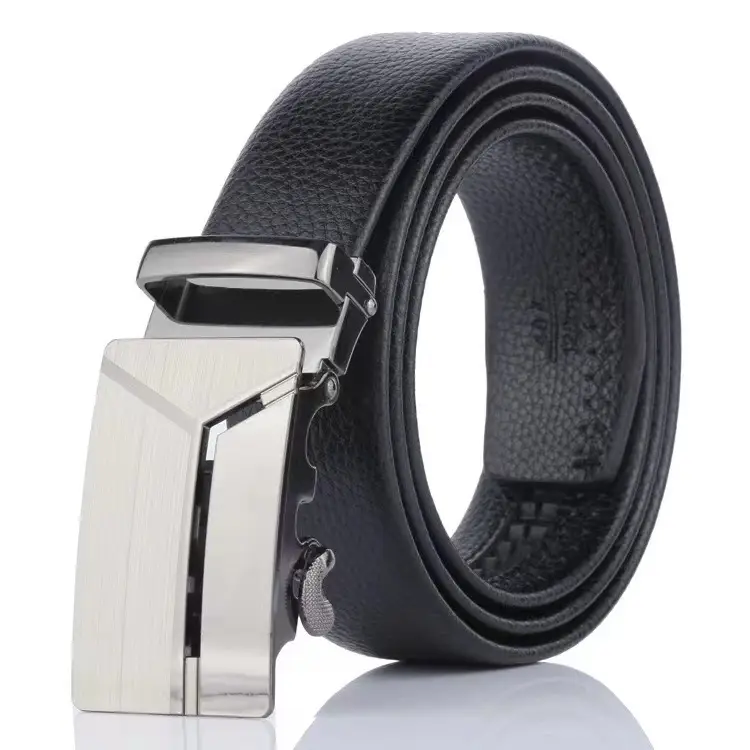 Men's Black Leather Belt with Gold Buckle - Image 18