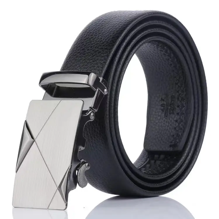 Men's Black Leather Belt with Gold Buckle - Image 20