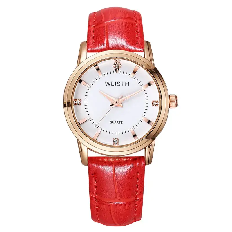 Women's Rose Gold Quartz Watch with Brown Leather Strap - Image 13
