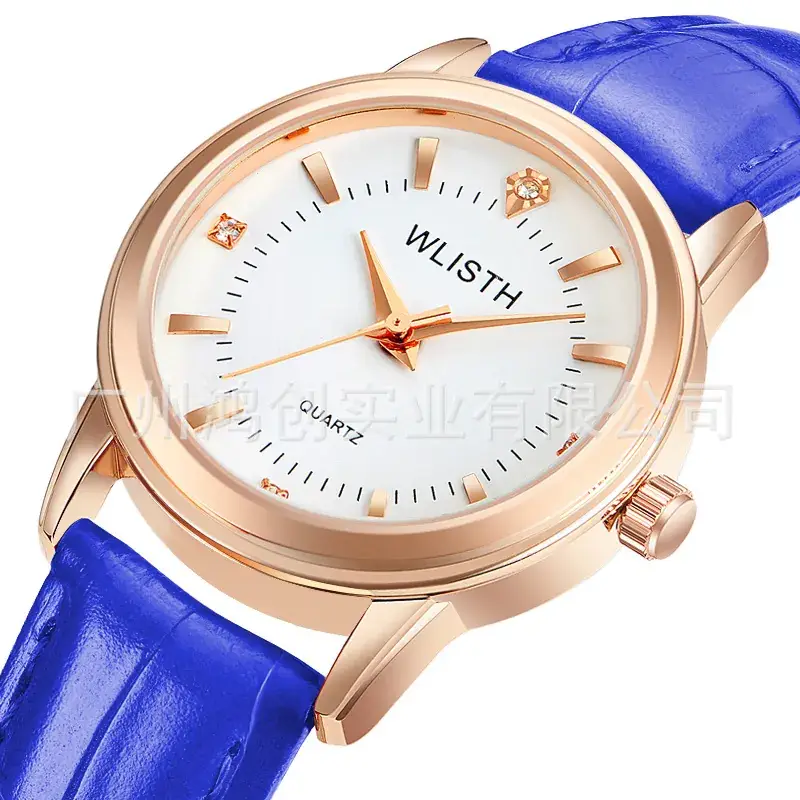 Women's Rose Gold Quartz Watch with Brown Leather Strap - Image 7