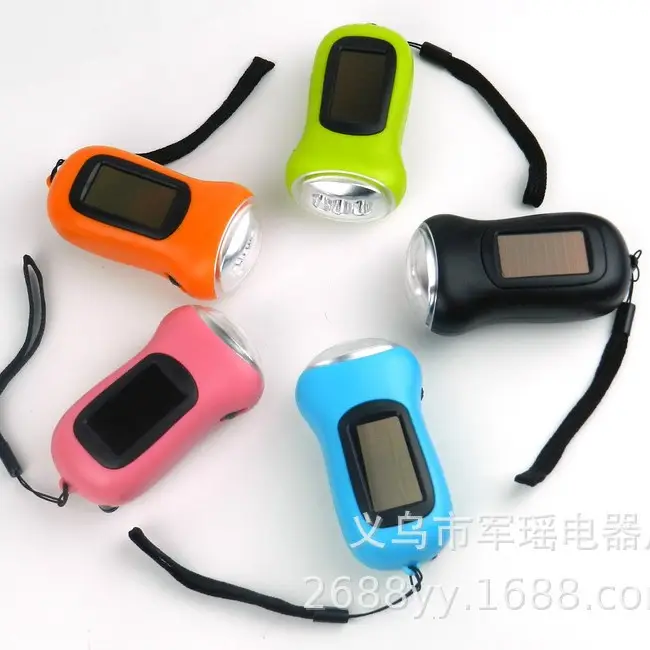 Multifunctional Solar Flashlight with LED Light & Rechargeable Battery - Image 4