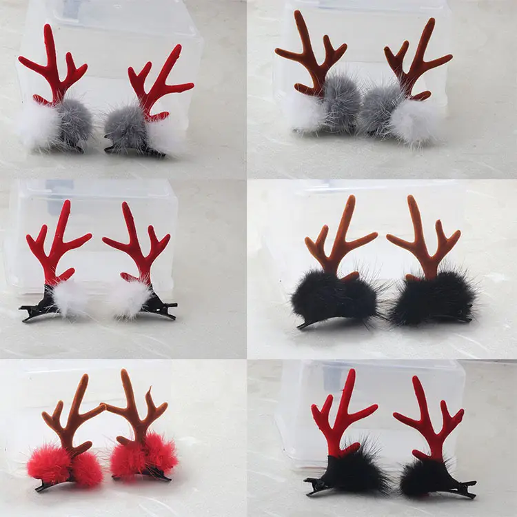 Japanese Mori Girl's Fresh Hairpin Christmas Jewelry Small Antler Fur Clip - Image 18