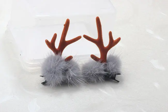 Japanese Mori Girl's Fresh Hairpin Christmas Jewelry Small Antler Fur Clip - Image 12