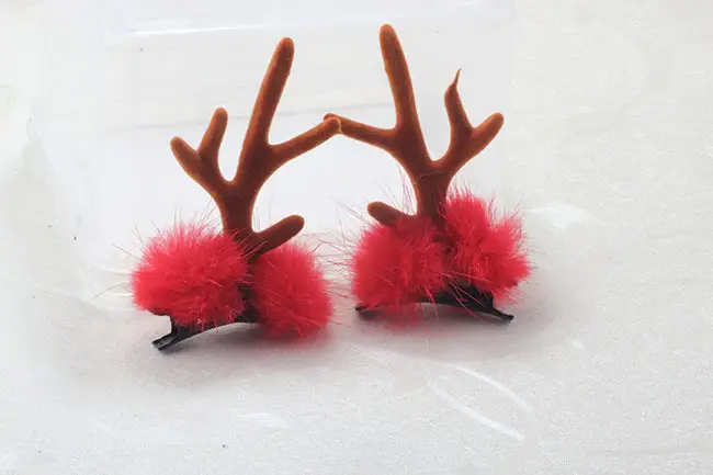 Japanese Mori Girl's Fresh Hairpin Christmas Jewelry Small Antler Fur Clip - Image 13