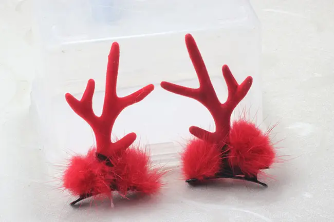 Japanese Mori Girl's Fresh Hairpin Christmas Jewelry Small Antler Fur Clip - Image 14