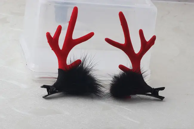 Japanese Mori Girl's Fresh Hairpin Christmas Jewelry Small Antler Fur Clip - Image 8
