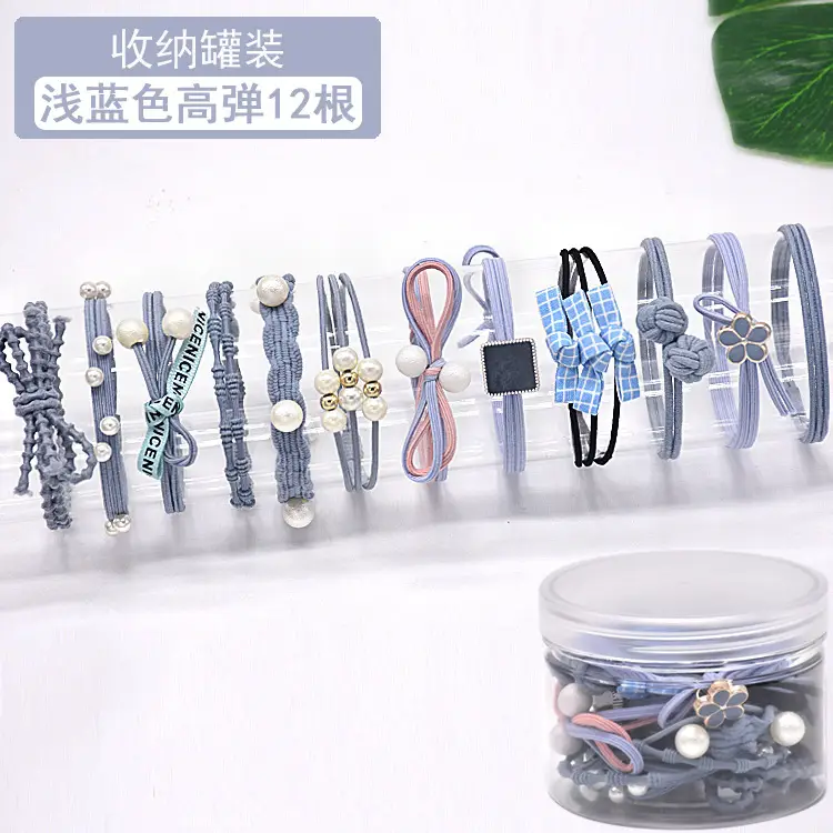 Korean Style Black Rubber Hair Ties 12 Pcs 2023 - Image 2