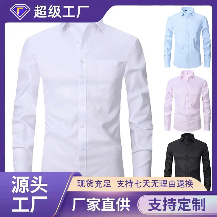 Men's Light Blue Classic Button Shirt Large - Image 15