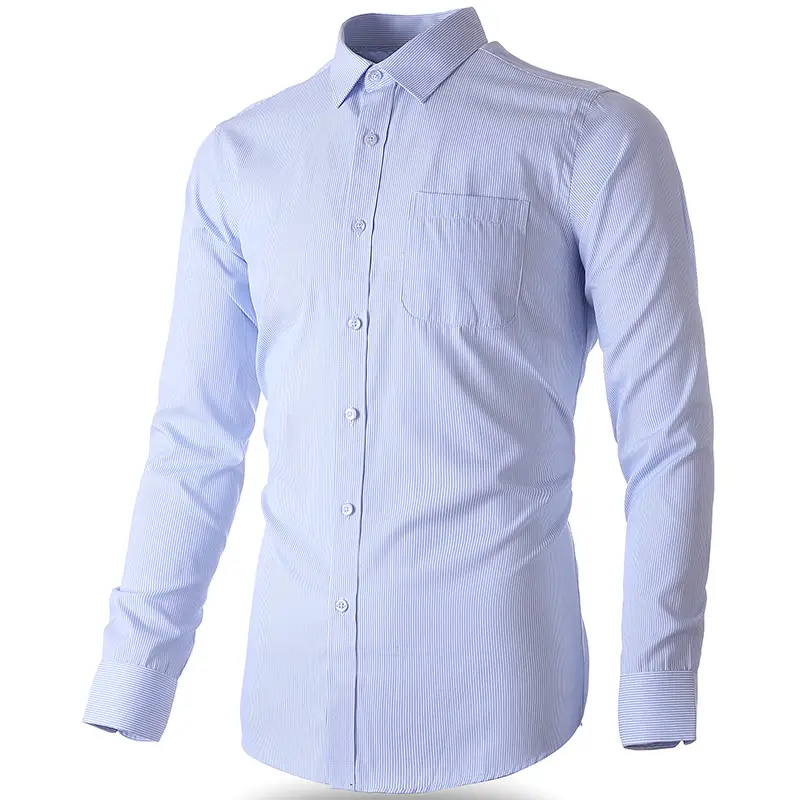 Men's Light Blue Classic Button Shirt Large - Image 10