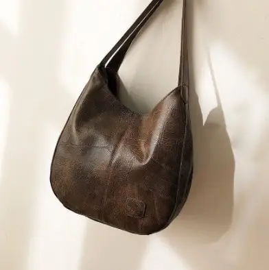 2025 European American Retro Leather Shoulder Bag Women - Image 5