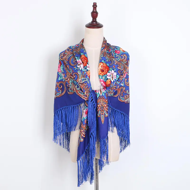 Russian Muslim Warm Shawl with Tassels and Fringes - Image 12