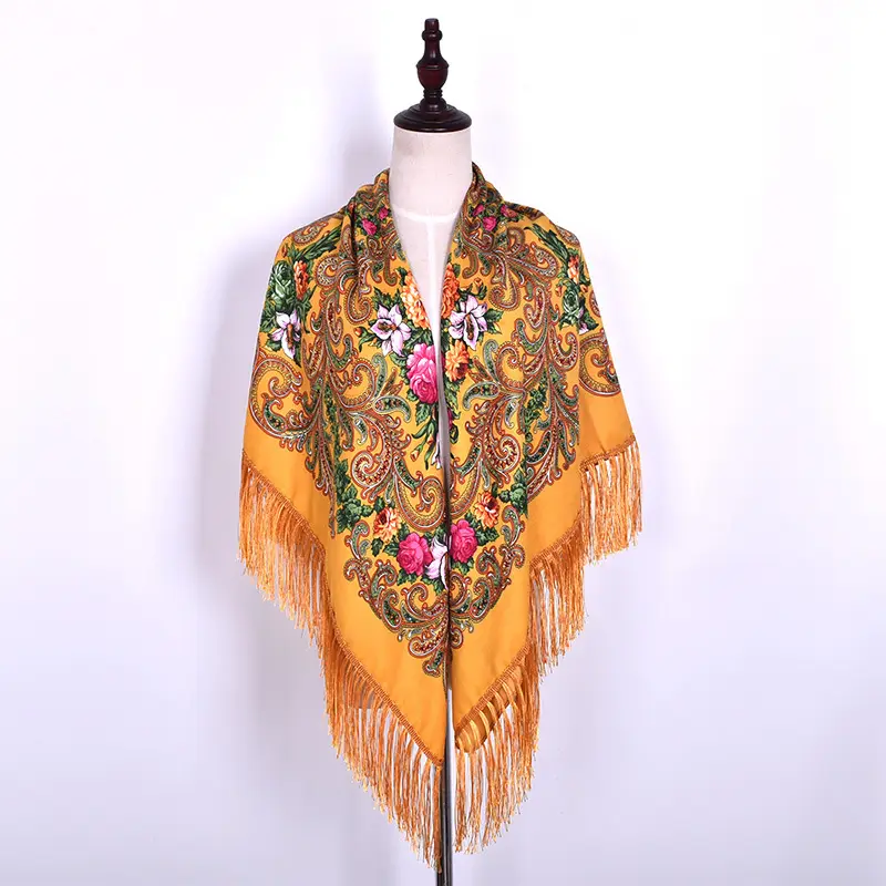 Russian Muslim Warm Shawl with Tassels and Fringes - Image 13