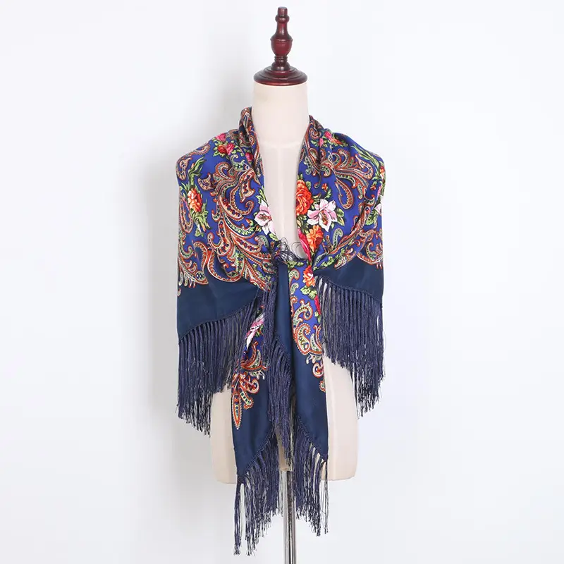 Russian Muslim Warm Shawl with Tassels and Fringes - Image 7