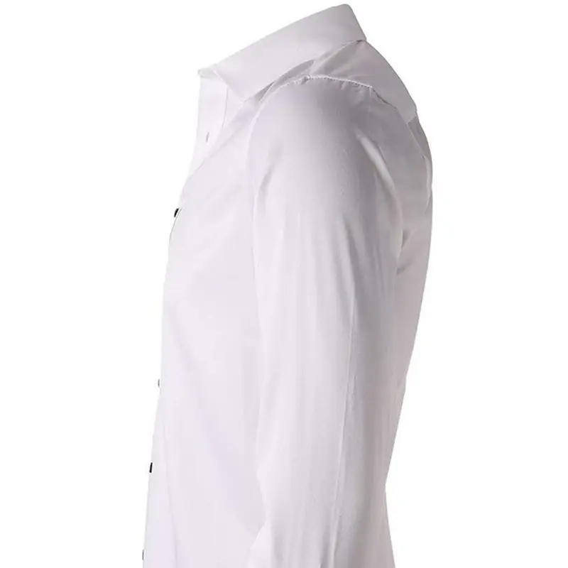 White Slim Fit Long Sleeve Business Shirt for Men - Image 17