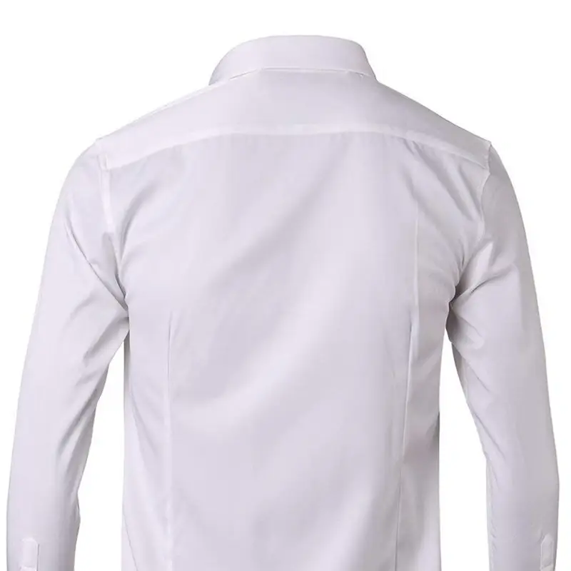White Slim Fit Long Sleeve Business Shirt for Men - Image 18