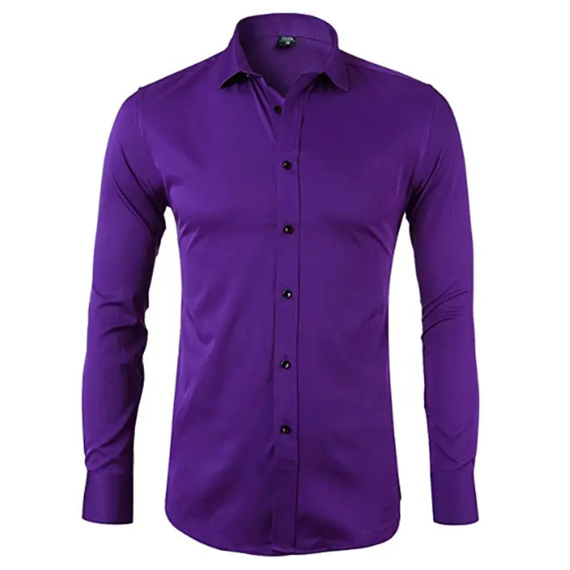 White Slim Fit Long Sleeve Business Shirt for Men - Image 9