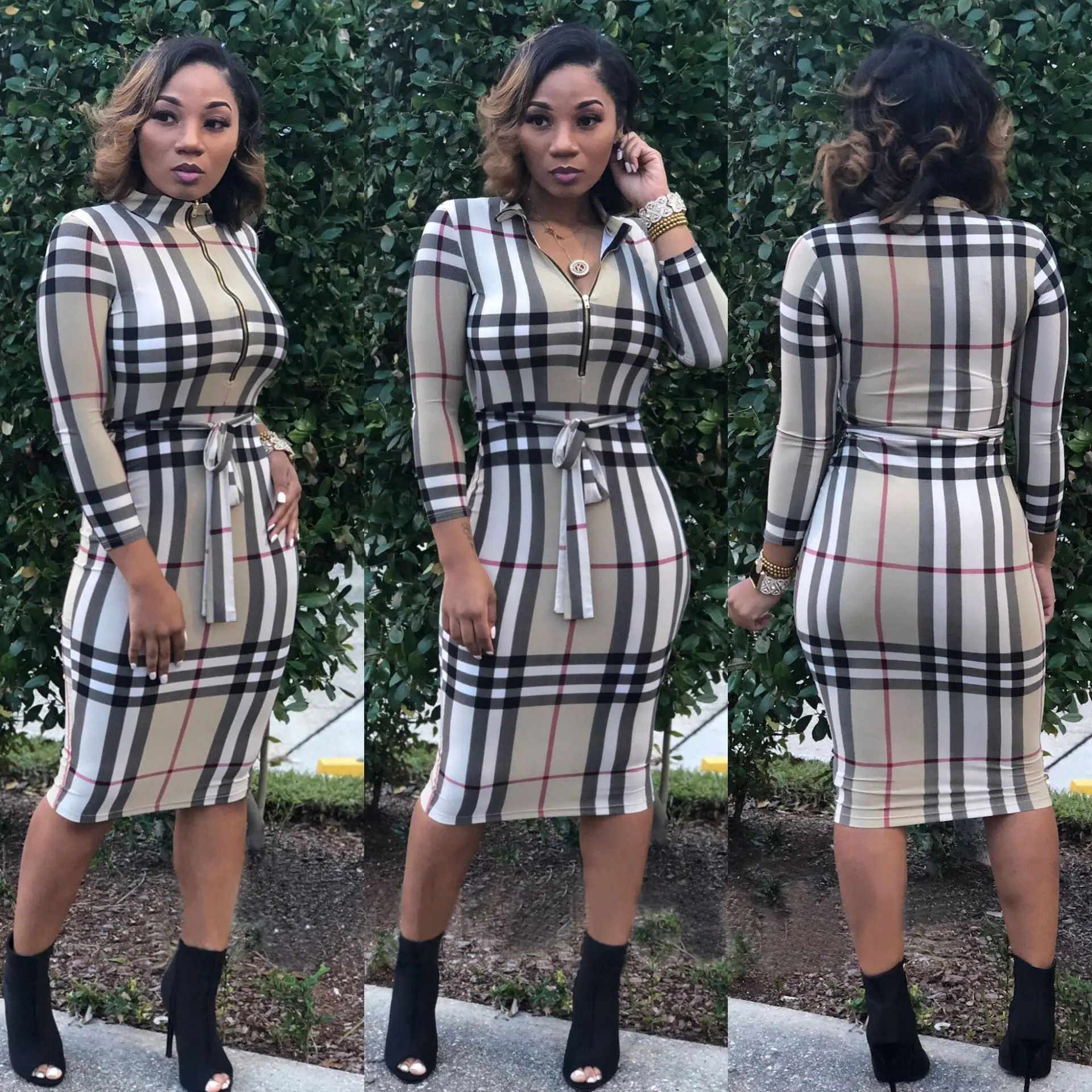 2018 V-Neck Slim Fit Women's Dress - Image 2