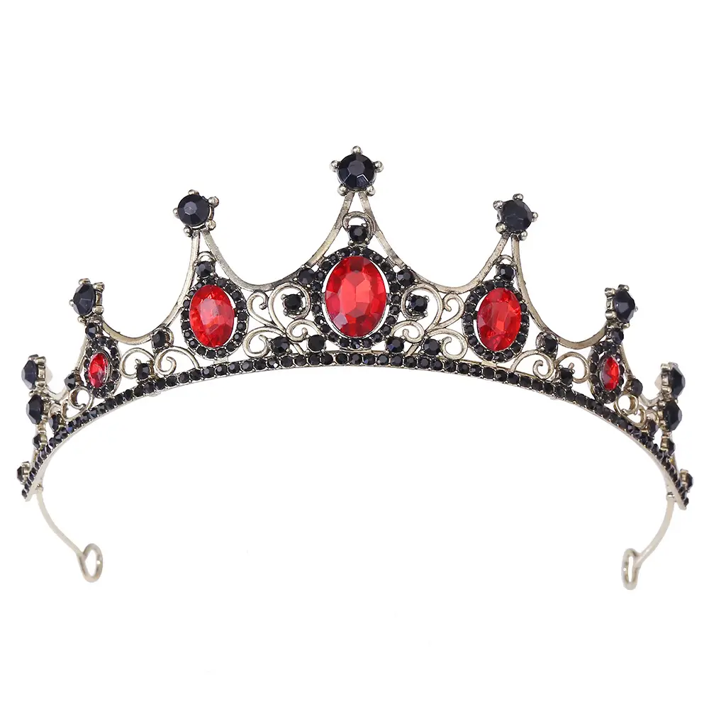 Vintage Gold Rhinestone Crown Headband for Girls