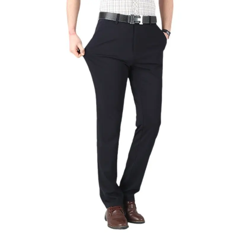 Men's Black Slim Fit Business Trousers with 1-3cm Elasticity - Image 9