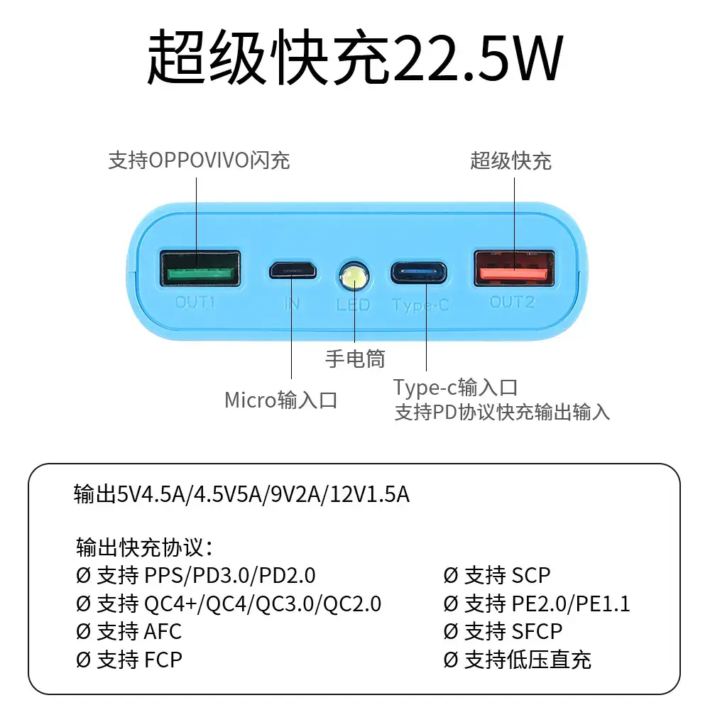 DIY 6-Cell Power Bank Kit Blue Welding-Free - Image 11