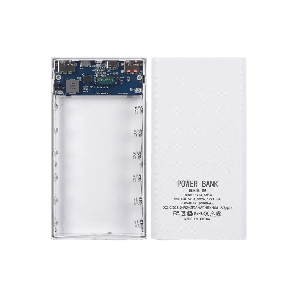 DIY 6-Cell Power Bank Kit Blue Welding-Free - Image 2