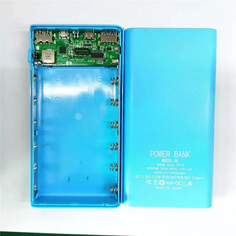 DIY 6-Cell Power Bank Kit Blue Welding-Free - Image 6