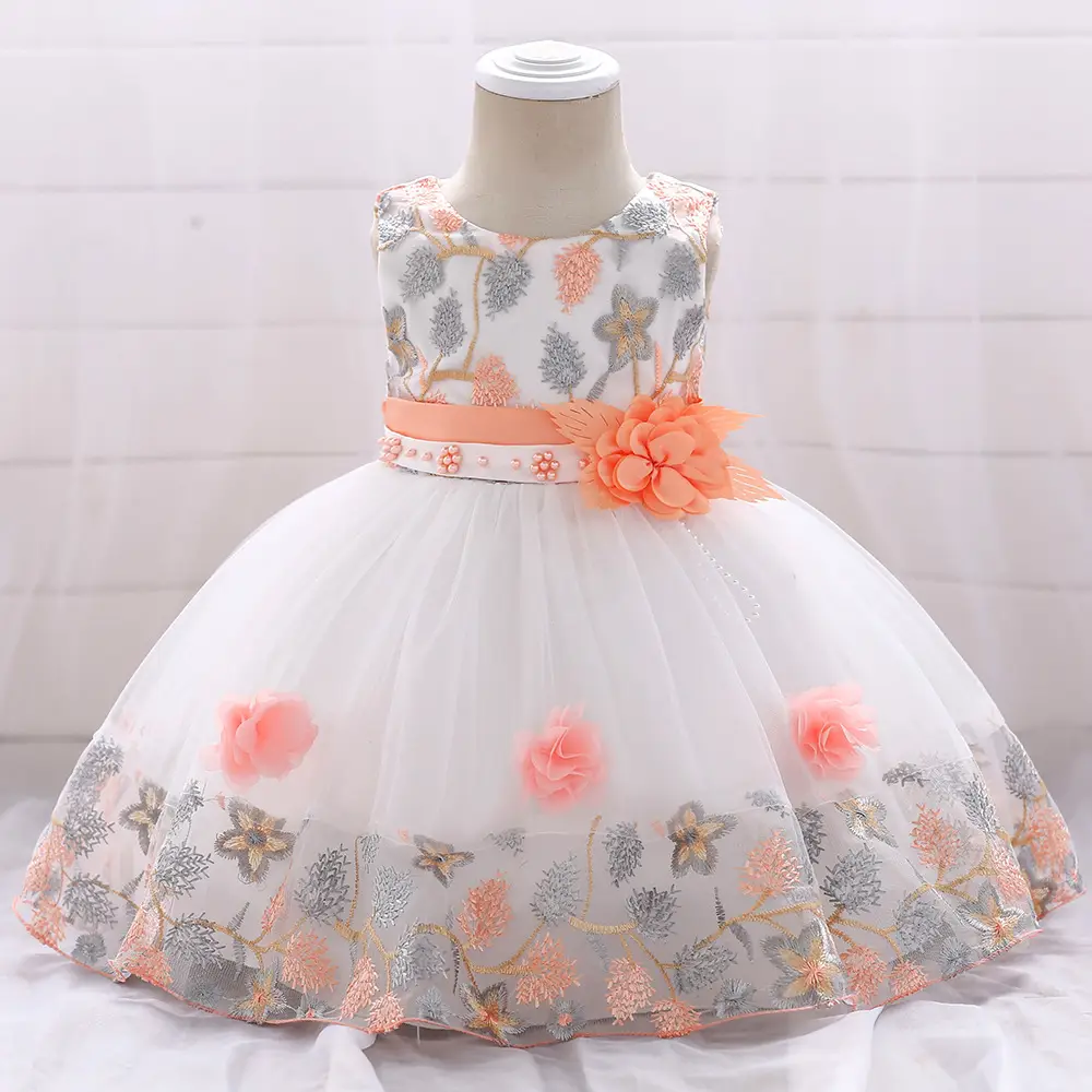 European American Girls Embroidered Full Moon Dress - Image 4