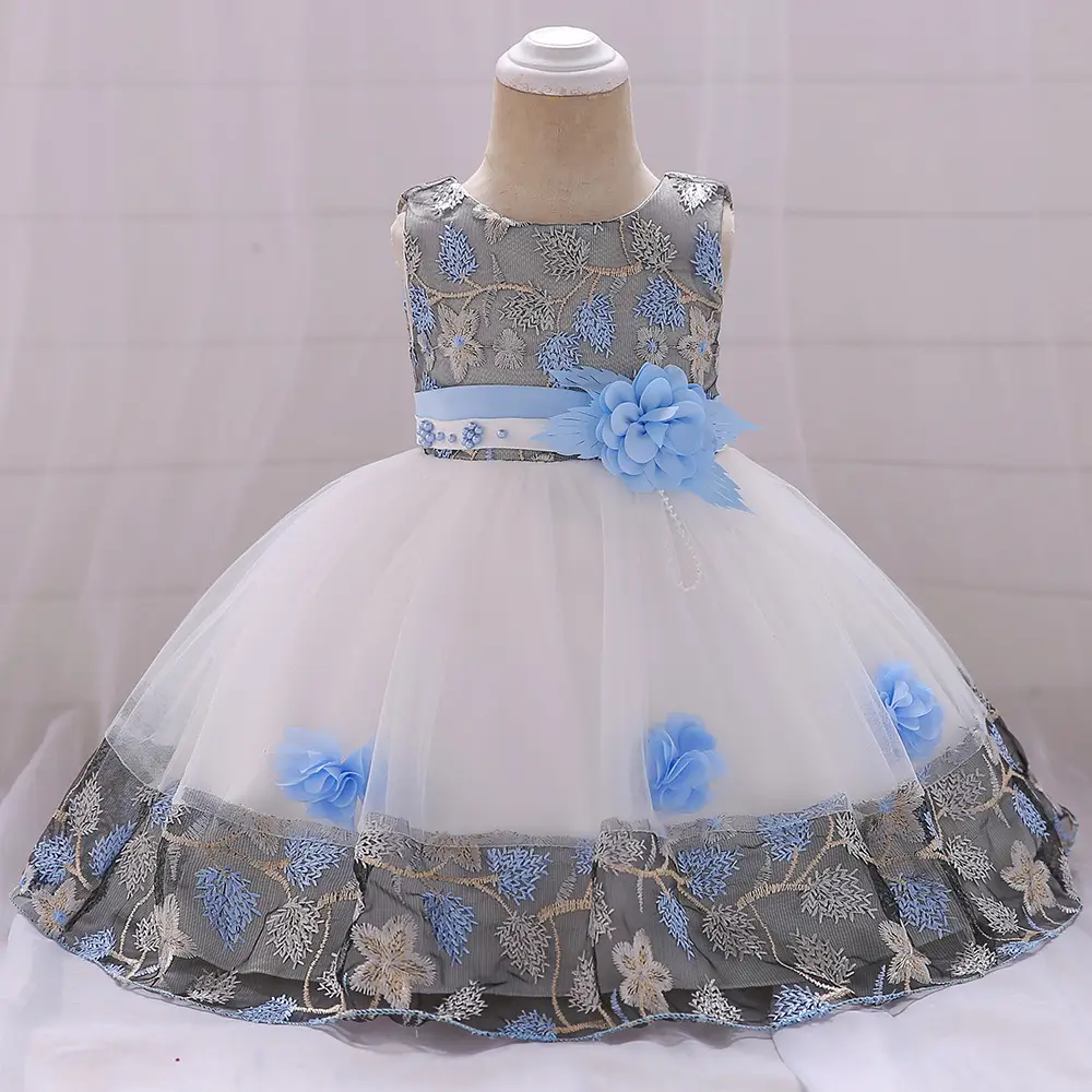European American Girls Embroidered Full Moon Dress - Image 5