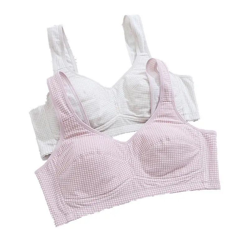 Zhangyan factory mesh vest-style back buckle large cup wide shoulder strap sports sleep middle-aged and elderly underwear bra underwear