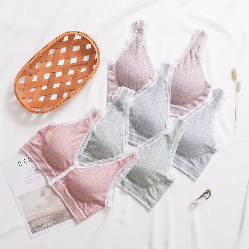 Zhangyan factory mesh vest-style back buckle large cup wide shoulder strap sports sleep middle-aged and elderly underwear bra underwear — feature 2