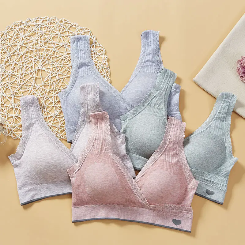 Zhangyan factory mesh vest-style back buckle large cup wide shoulder strap sports sleep middle-aged and elderly underwear bra underwear — feature 4