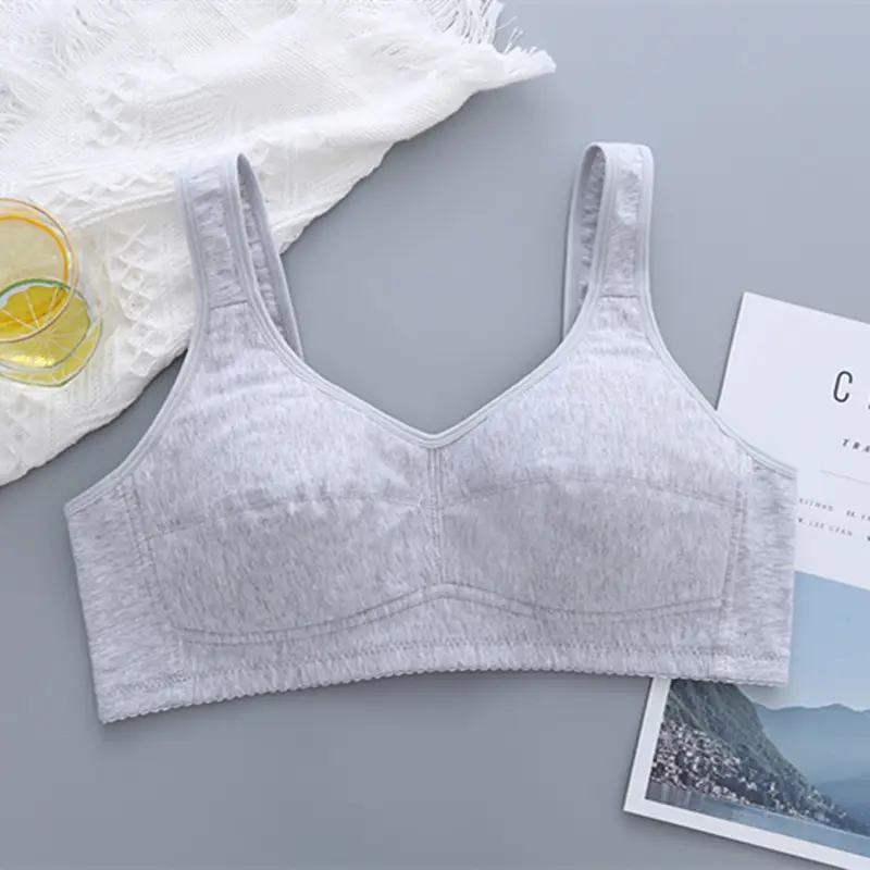 Zhangyan factory mesh vest-style back buckle large cup wide shoulder strap sports sleep middle-aged and elderly underwear bra underwear
