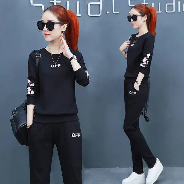 Women's Light Blue 2-Piece Sweatshirt Track Suit Autumn 2023 - Image 2